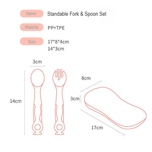 Soft Baby Spoon & Fork with Travel Case